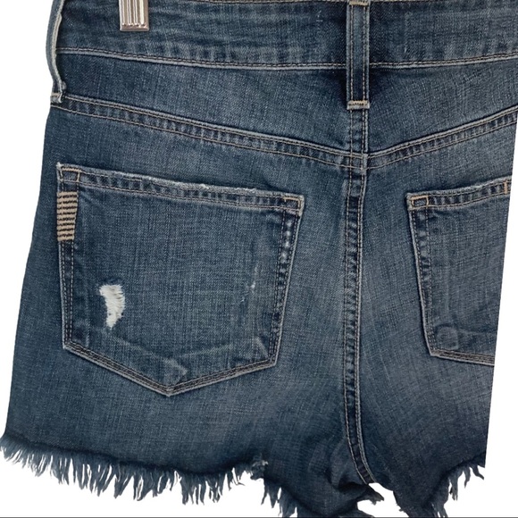 PAIGE Daryn Denim Shorts Izza Destructed Frayed Raw Hem Cut Offs - Picture 9 of 12